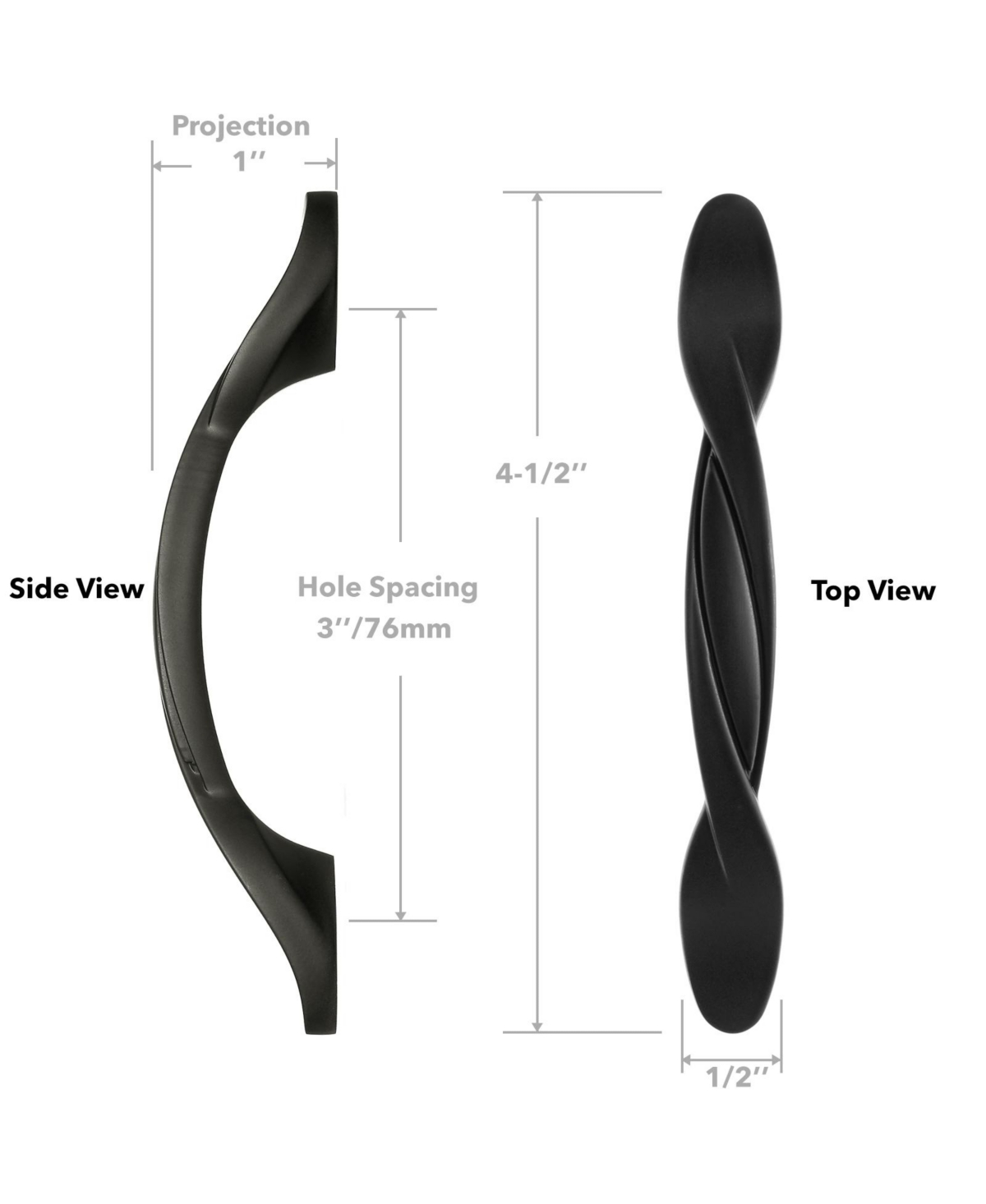 Cauldham 25 Pack Solid Braided Kitchen Cabinet Pulls Handles (3