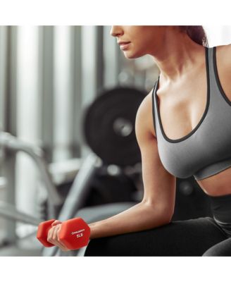 Neoprene Dumbbell Hexagon Hand Weights, 5 lb Pair - 10 lb Total