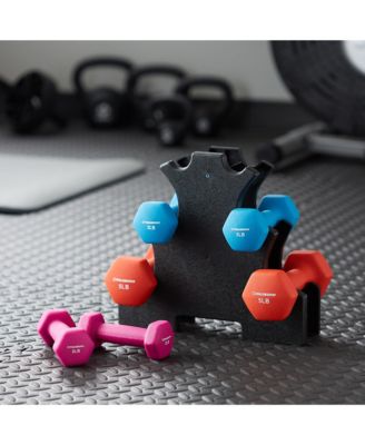 Neoprene Dumbbell Hand Weights with Stand, 20 lbs (2 lb, 3 lb, 5 lb Pairs)