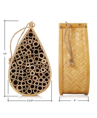 Mason Bee House, Natural Bamboo Teardrop Bee Hive