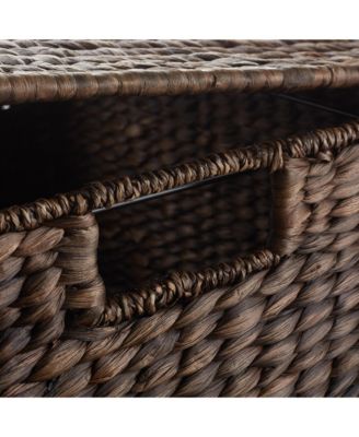 Rolling Filing Cabinet, Water Hyacinth Hanging File Folder Organizer, Home Office Storage