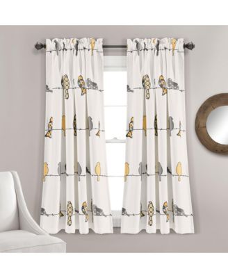 Rowley Birds Light Filtering Window Curtain Panels