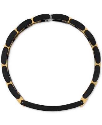 Diamond Watch Link Bracelet (1/20 ct. t.w.) in Black & Gold Ion-Plated Stainless Steel, Created for Macy's