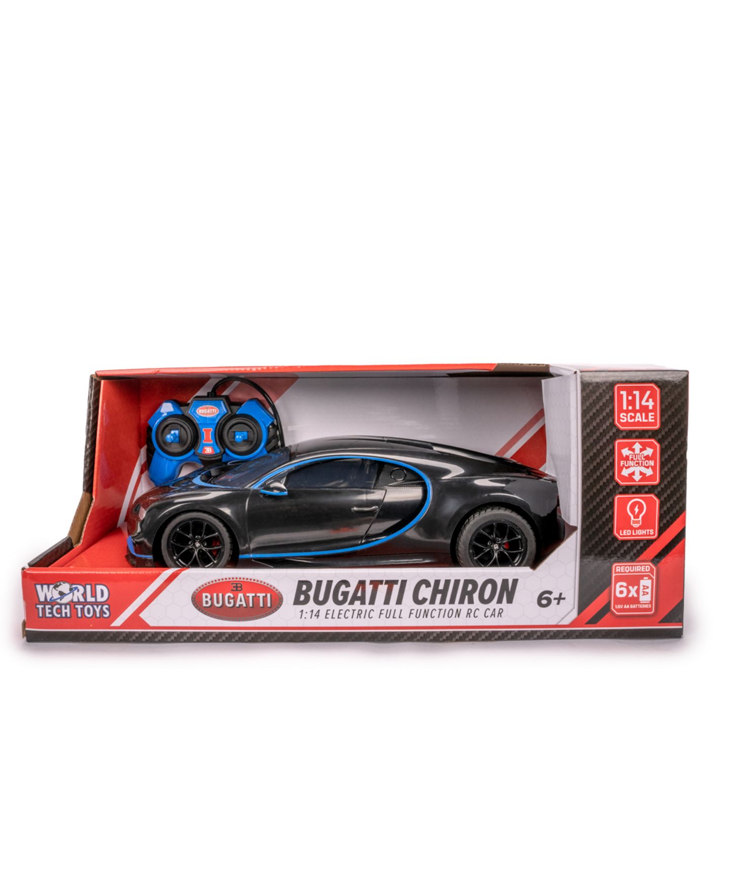 Детская игрушка World Tech Toys 1:14 Scale Bugatti Chiron Electric RTR Remote Control Car, цвет: Разноцветный — фото 4