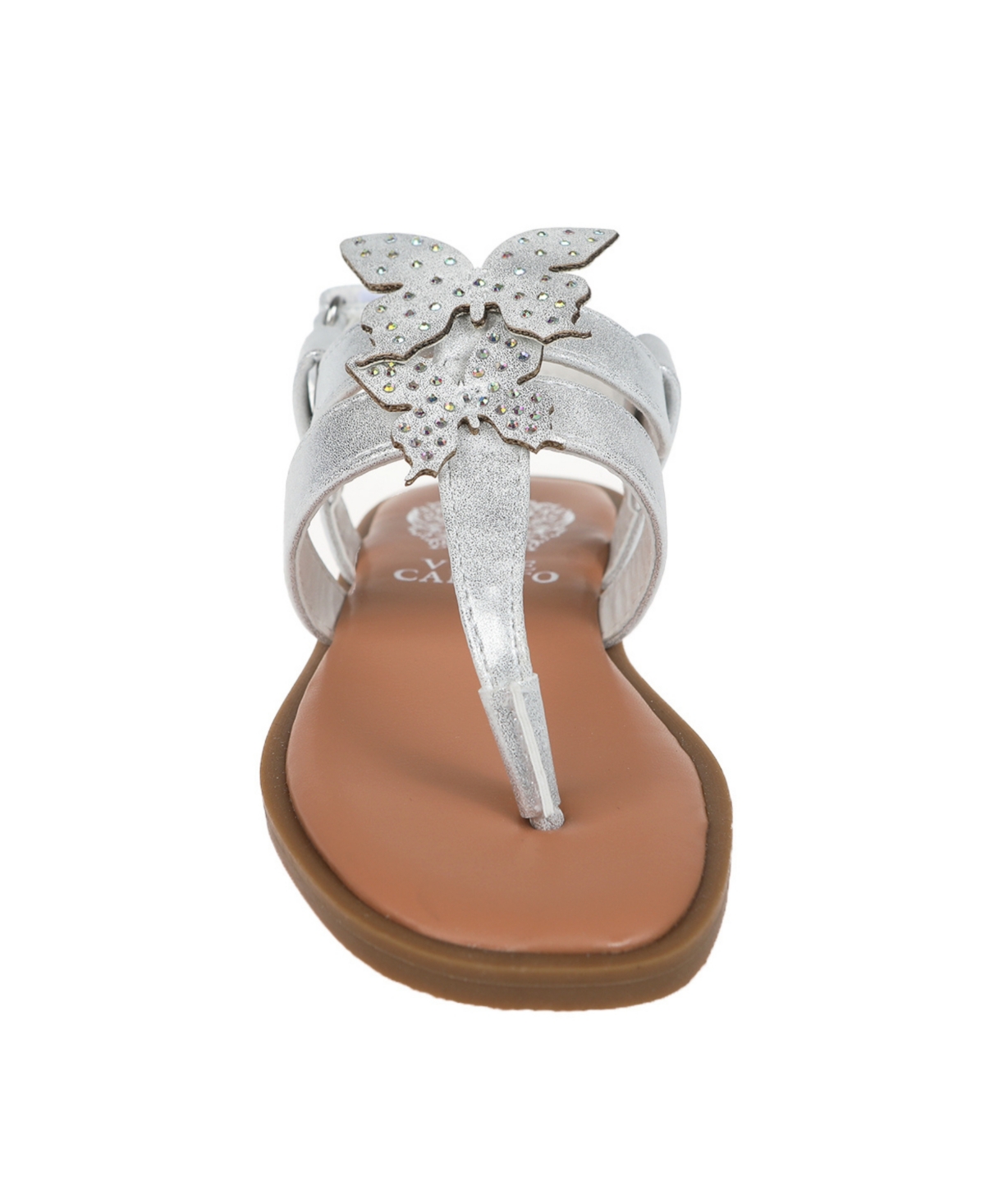VINCE CAMUTO BIG GIRL'S FASHION SANDAL WITH 3D CUTOUT SELF BUTTERFLIES POLYURETHANE SANDALS 
