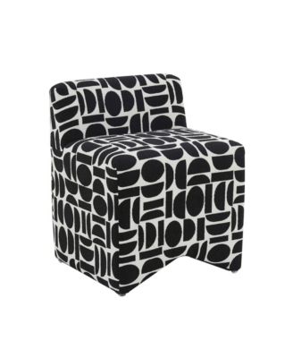 25" Geometric Jacquard Weave Stool