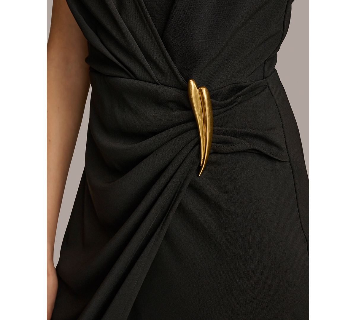 Donna Karan Women's Asymmetric Gathered Tear-Drop Dress