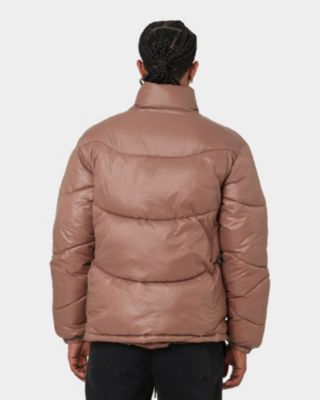 Men's Wave Puffer Jacket, Brown - XXXLarge