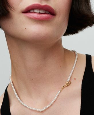 Treated Freshwater Cultured   Pearls T-bar Collier 17.7 inch Necklace
