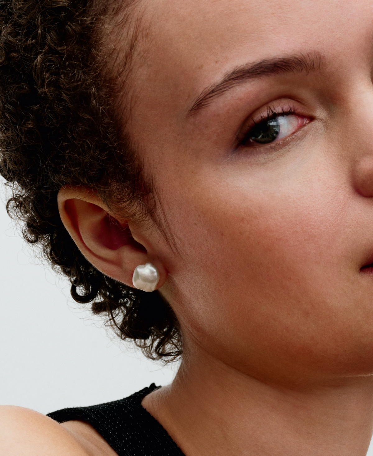 Pandora Baroque Treated Freshwater Cultured Pearl Stud Earrings 14k Gold Plating In Gold