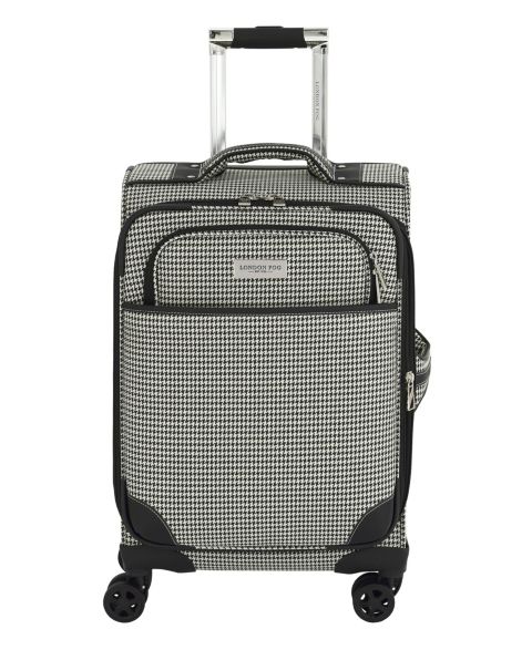Чемодан London Fog Cambridge Small Carry-on Spinner, цвет: Чёрный белая гусиная лапка