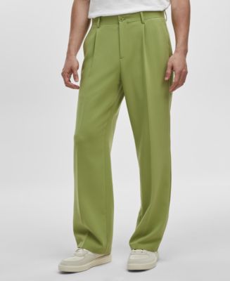 white christmas dresses Slim Fit Textured Dark Green Men Trousers - Wessi – Wessi main image 0
