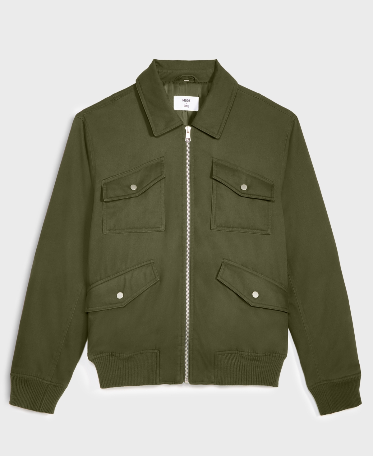 Shop Mode Of One Men's Multi Pocket Bomber Jacket, Created For Macy's In Wild Ivy