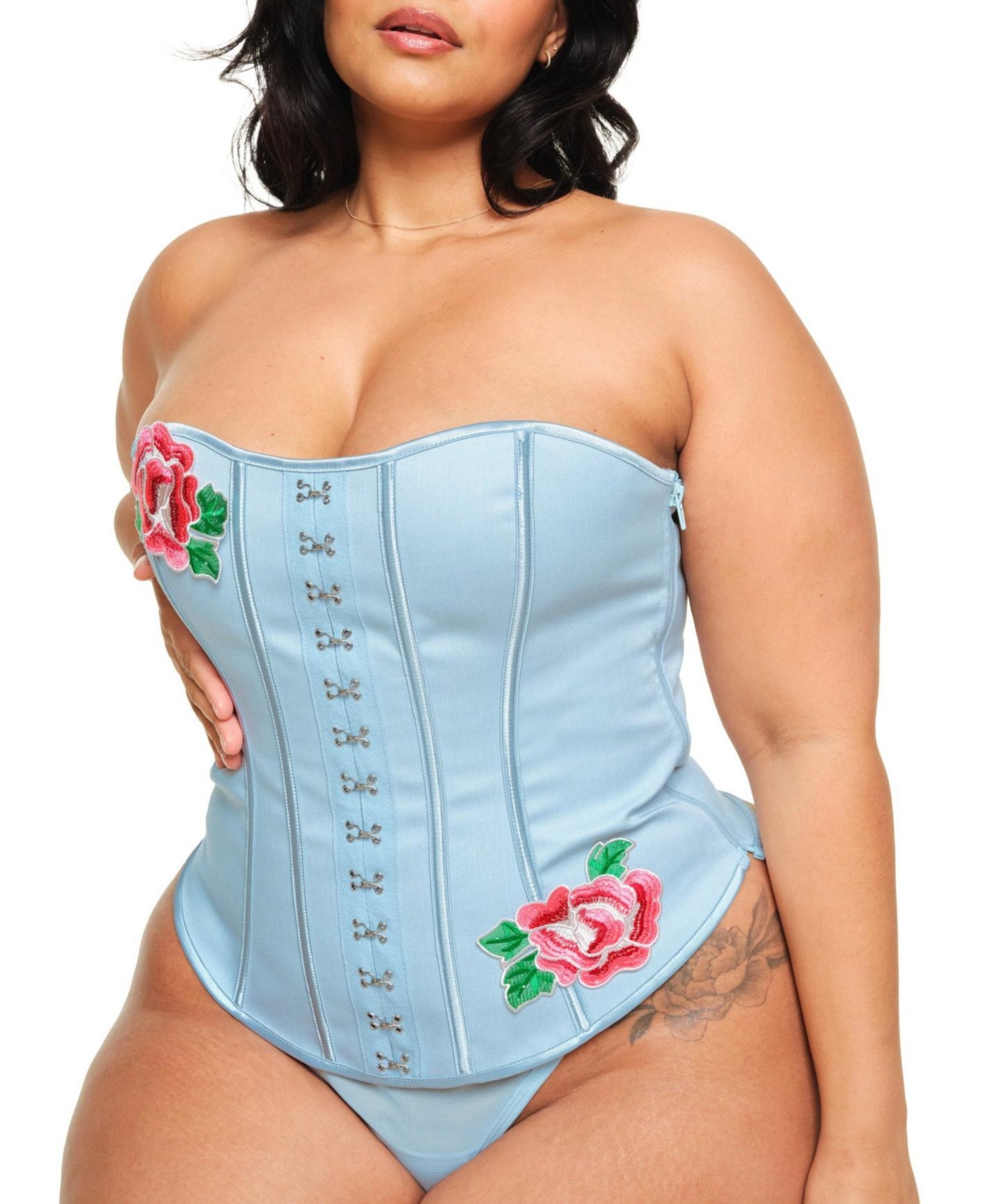 Adore Me Plus Size Constantina Sweetheart Corset & G-string Set