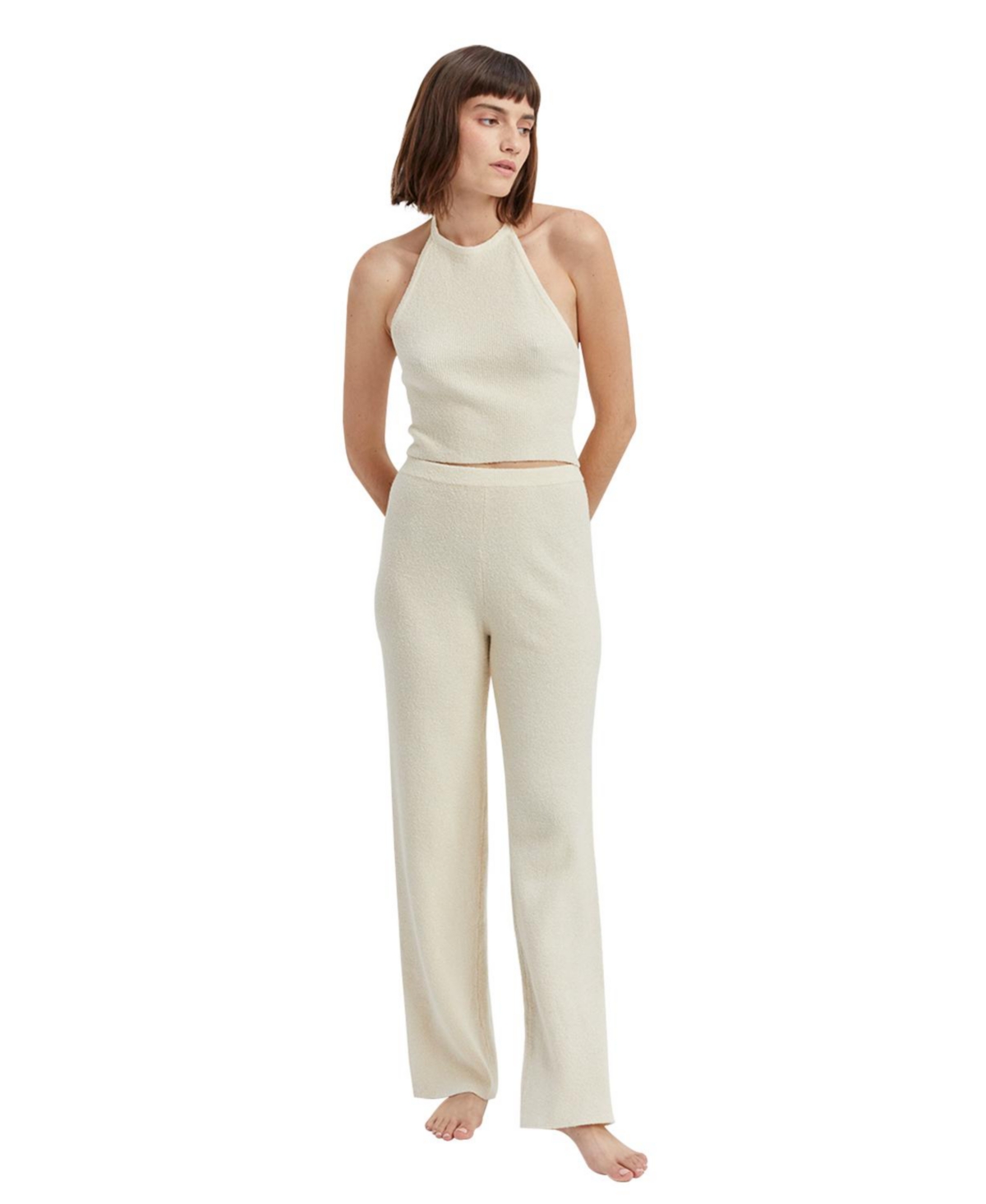 Crescent Women's Brielle Full Fashion Halter Set - Open white + cream