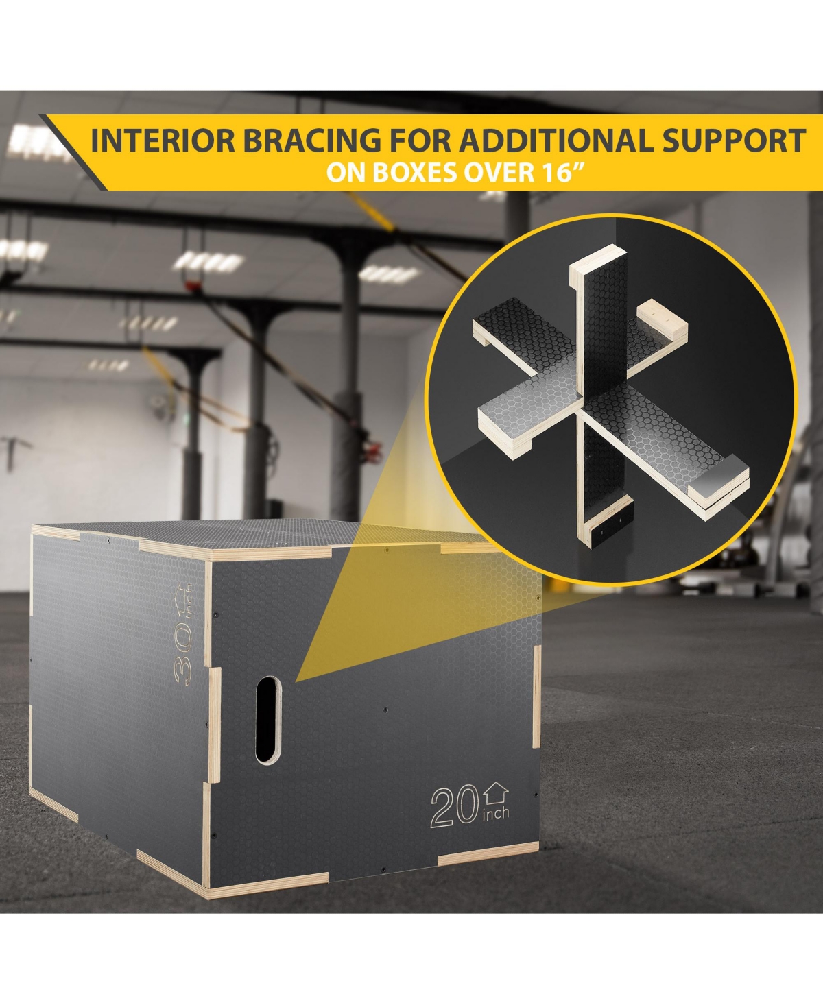 Philosophy Gym 3 in 1 Non-Slip Wood Plyo Box, 24