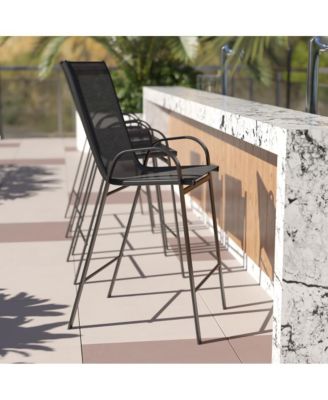 4 Pack Outdoor Barstools With Flex Comfort Material-Patio Stool