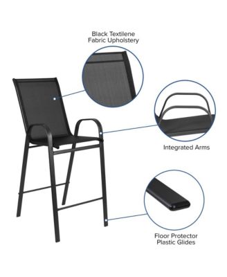 4 Pack Outdoor Barstools With Flex Comfort Material-Patio Stool