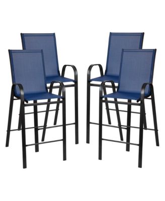 4 Pack Outdoor Barstools With Flex Comfort Material-Patio Stool