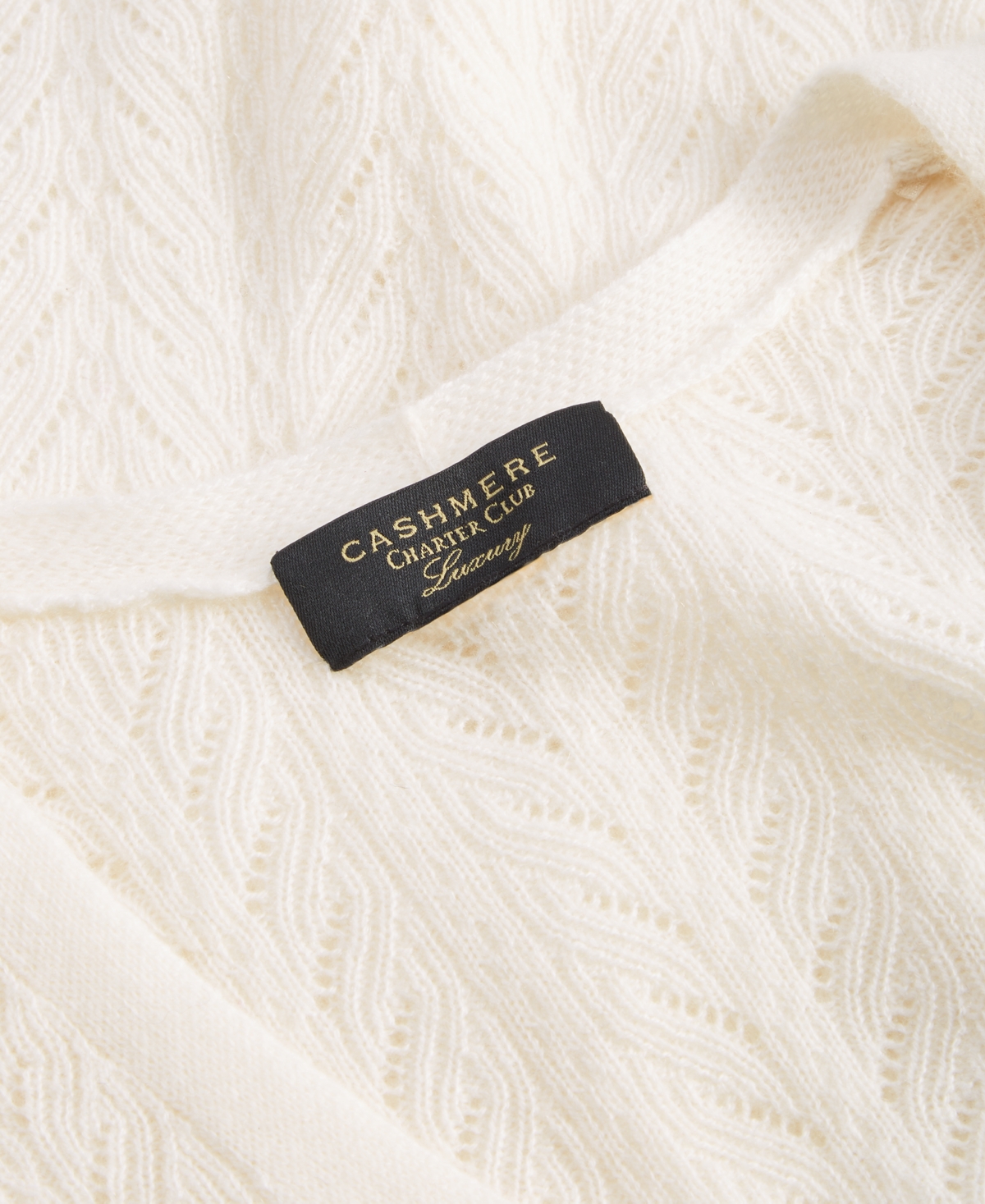 Charter Club Women's 100% Cashmere Long-Sleeve Pointelle Surplice Sweater, Created for Macy's