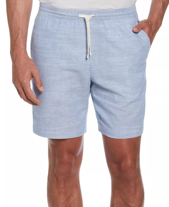 Men's Cross-Dyed Slub Linen Drawstring 8" Shorts