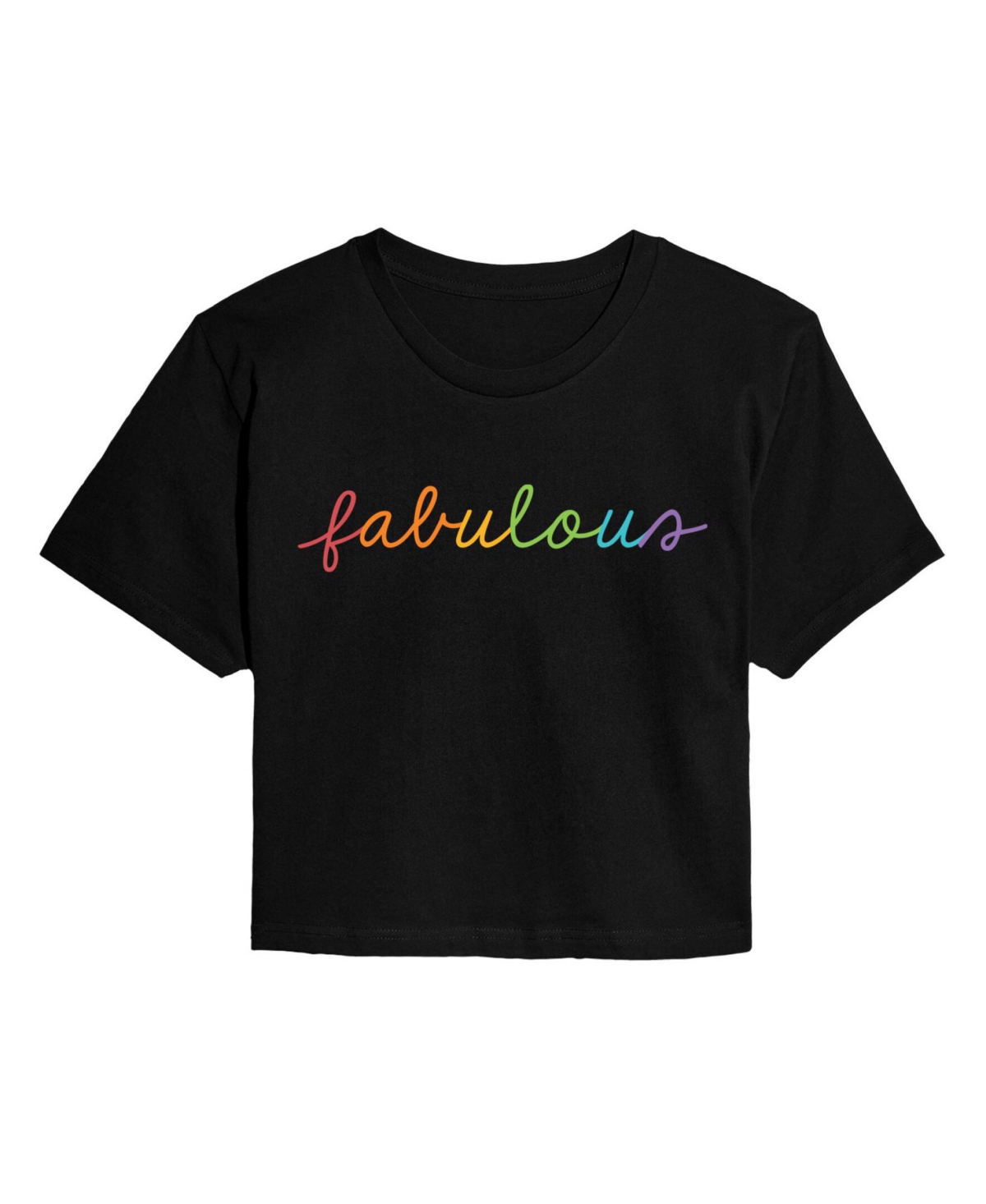 Trendy Juniors Fabulous Cropped Tee - Black