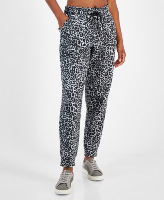 ID Ideology Women's Animal-Print Fleece Jogger Sweatpants, Created