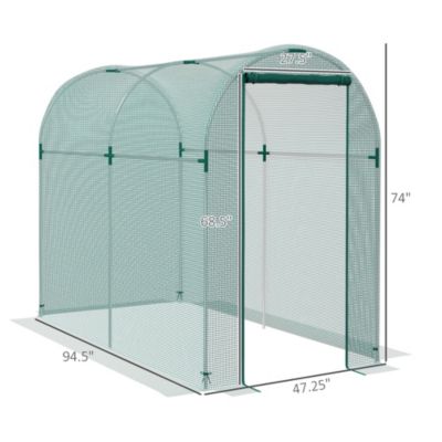 4' x 8' Plant Protection Tent Crop Cage with Door for Garden Plants