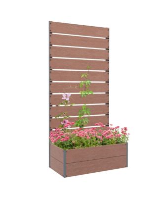 Raised Garden Bed with Trellis for Climbing Plants & Vines,