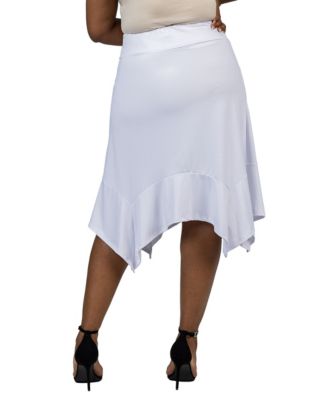Plus Size Elastic Waist Handkerchief Skirt