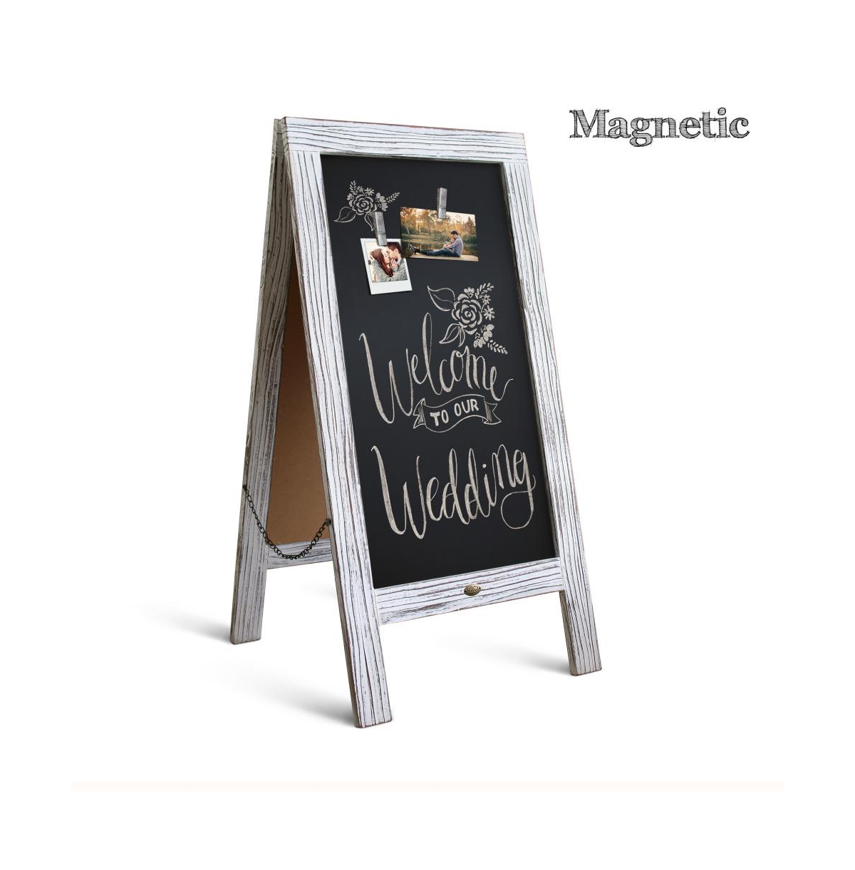 Hbcy Creations Magnetic A-Frame Chalkboard Deluxe Set / Outdoor Sidewalk Chalkboard Sign / Large X