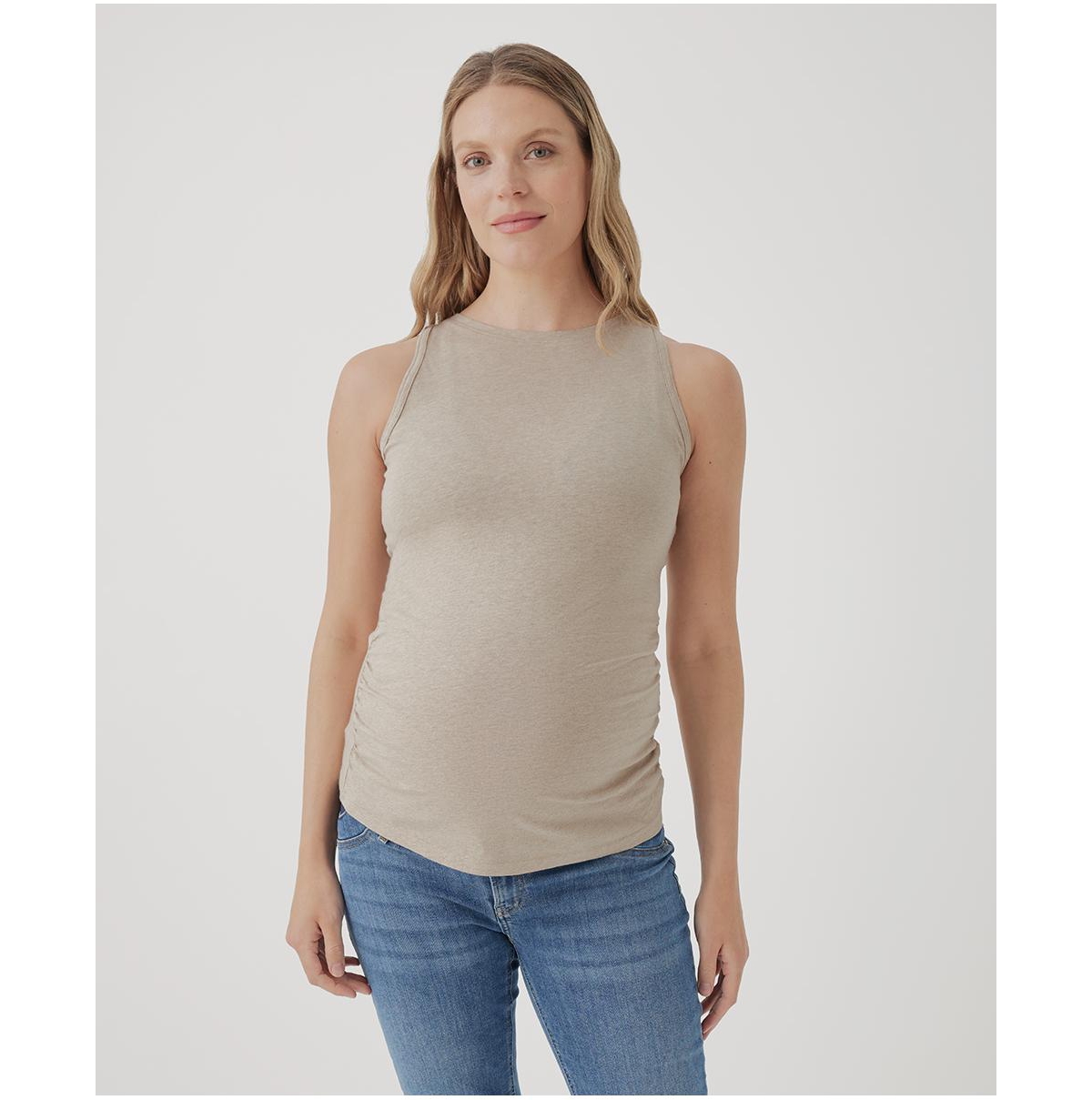 Maternity Organic Cotton Everyday Tank - Stucco heather