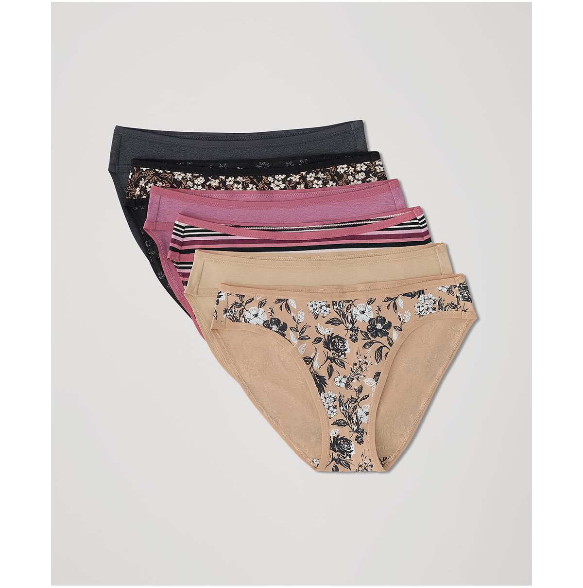 Women's Organic Cotton Everyday Classic Fit Bikini 6-Pack - Neutrals