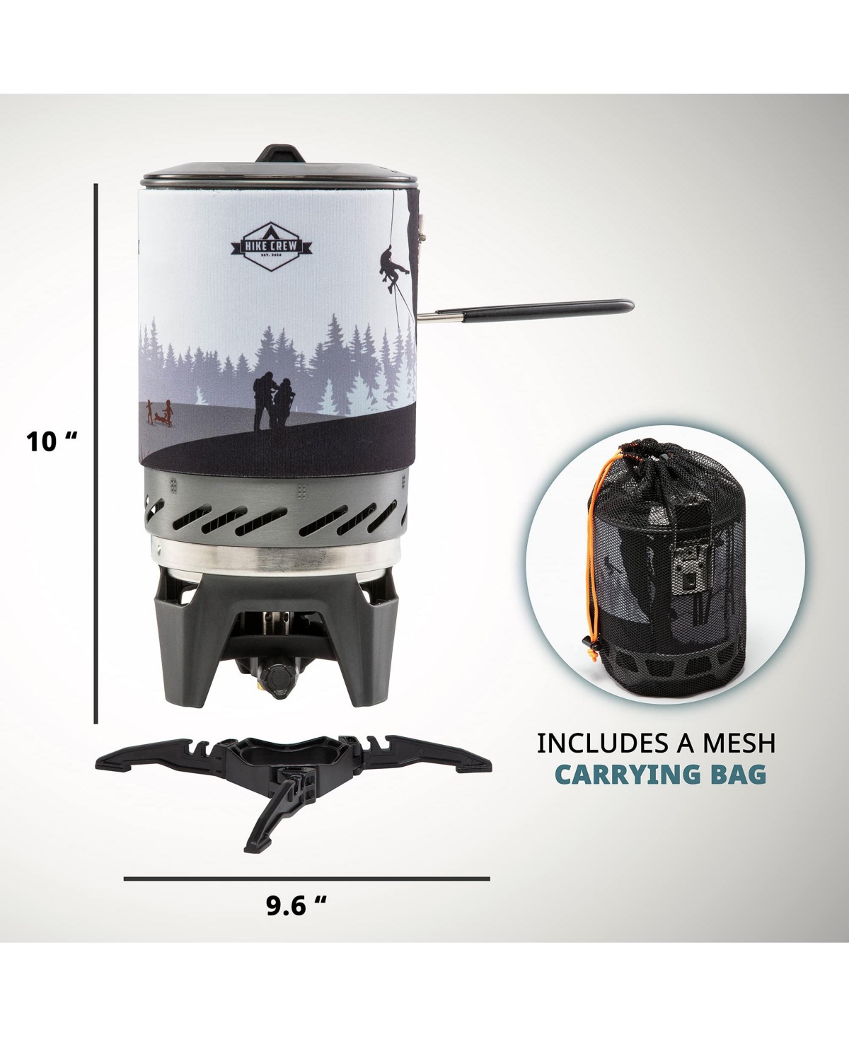 Hike Crew Portable Stove & Cooking System with 1L Pot