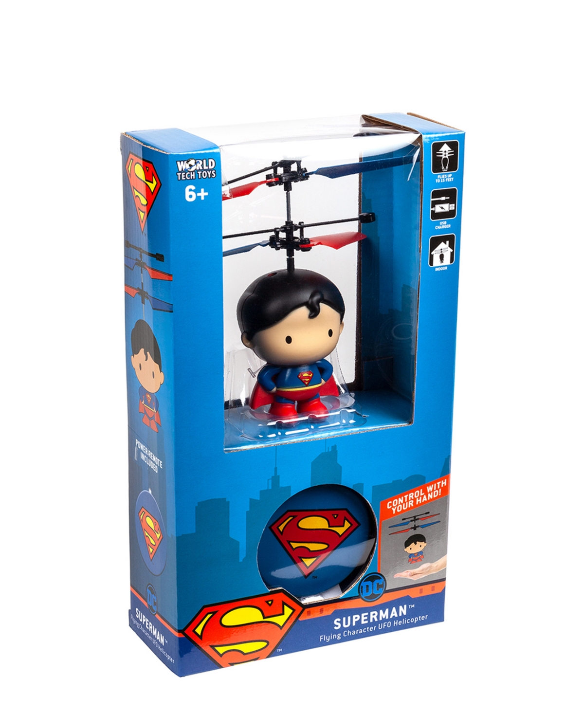 World Tech Toys Dc Superman 3.5 Inch Flying Character Ufo Helicopter In Multi