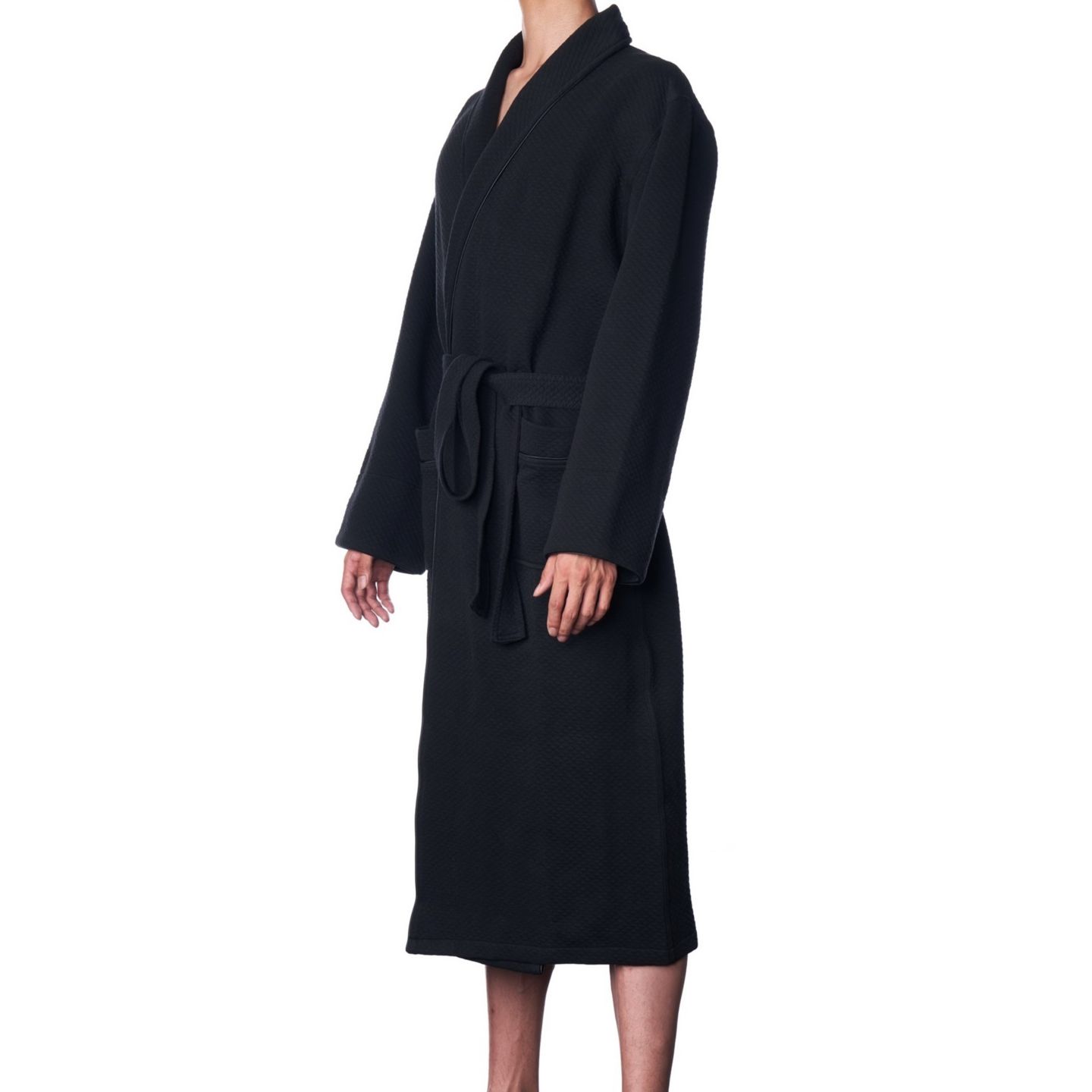Халат Bathrobe для мужчин, хлопок — Alpine Swiss, цвет: Чёрный — фото 4
