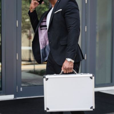 Executive Aluminum Briefcase Padded Laptop Briefcase For Men Hard Shell Attache Case Combo Lock Business Case
