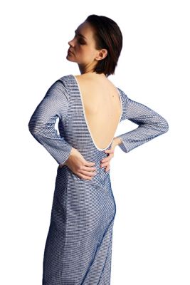 Women's Striped Dress with Low Back