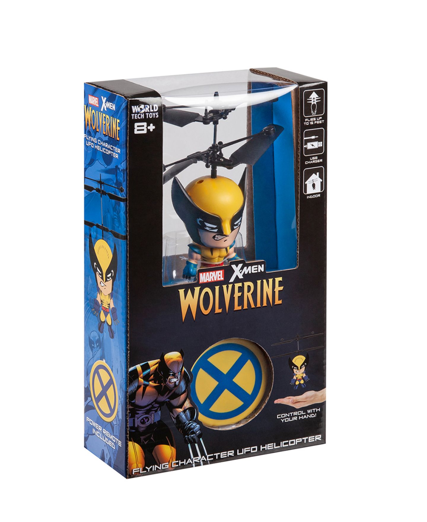 Детская игрушка World Tech Toys 3.5 Inch Marvel Wolverine Big Head UFO Remote Control Flying Figure Helicopter — фото 5