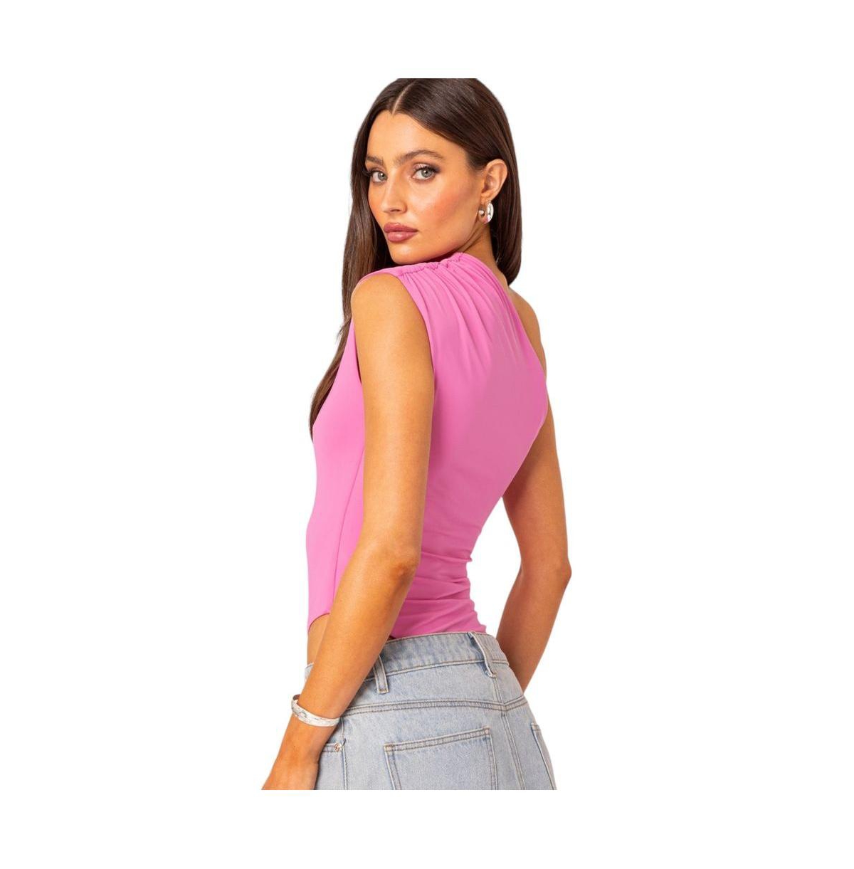 Edikted Women's Tabby Gathered One Shoulder Bodysuit