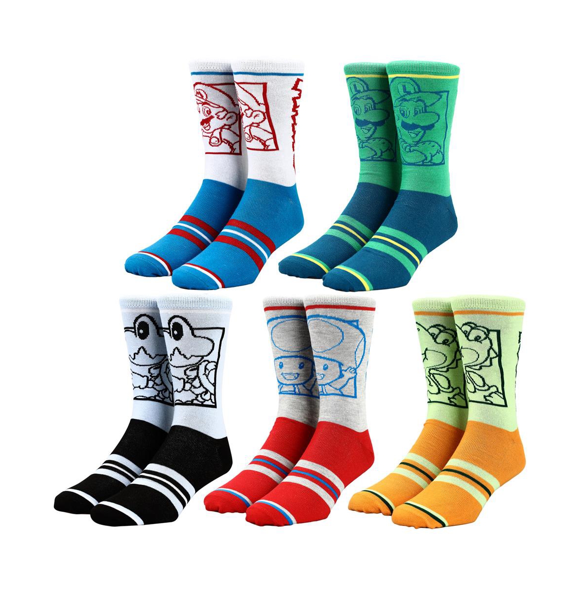Men's Split Collectible Crew Sock 5 pack - Multicolored