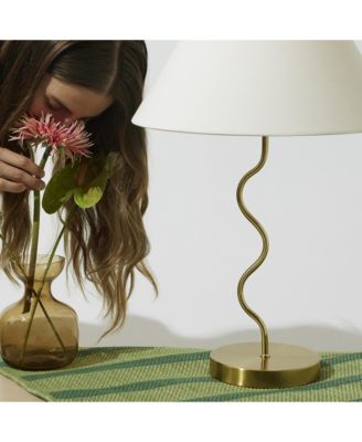 Squiggle 22" LED Contemporary Modern Table Lamp with Empire Shade