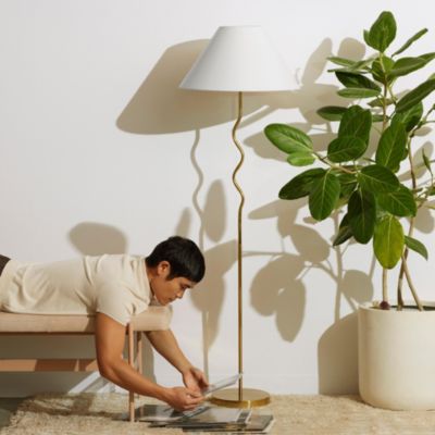 Squiggle 22" Modern LED Floor Lamp with Empire Shade