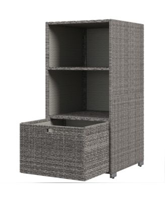 PE Rat Pool Towel Rack with 2 Storage Shelves Basket Mixed