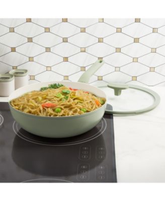 Balance Non-stick Ceramic Wok Pan 11", 4.4qt. With Glass Lid, Recycled Aluminum
