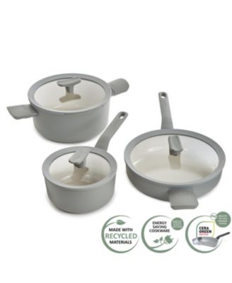 Balance 6Pc Non-stick Ceramic Cookware Set With Glass Lid, Recycled Aluminum