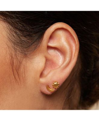 Celestial Light Moon and Star Stud Earrings