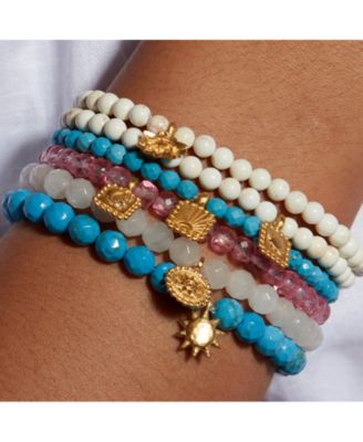 Walk in Harmony Lotus White Turquoise Gemstone Bracelet