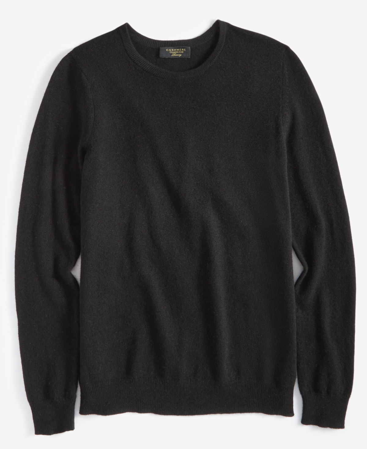 Charter Club 100% Cashmere Women's Petite Long-sleeve Crewneck Sweater, Created For Macy's In Classic Black
