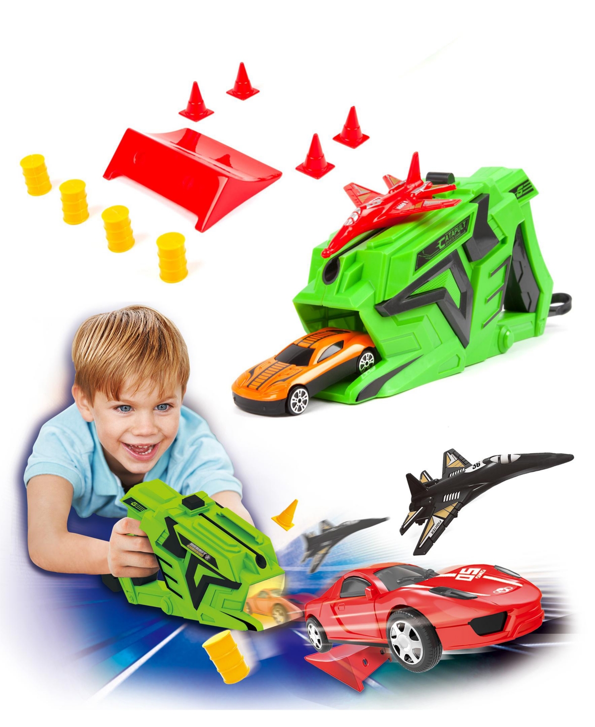 World Tech Toys Diecast Cruisers Car Jet Stunt Launcher In Multi